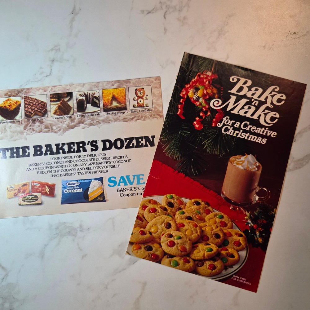 Vintage Bakers Dozen M&Ms Bake n‎ Make Christmas Recipe Booklet Lot 1970s